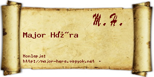 Major Héra névjegykártya