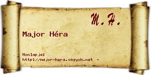 Major Héra névjegykártya